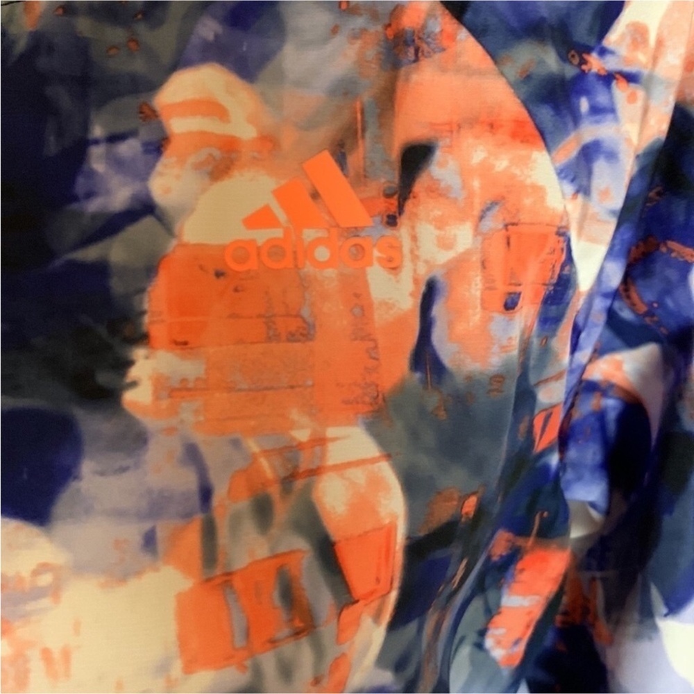 Adidas multicolor / watercolor print athletic hoodie jacket Size Small - Picture 4 of 12